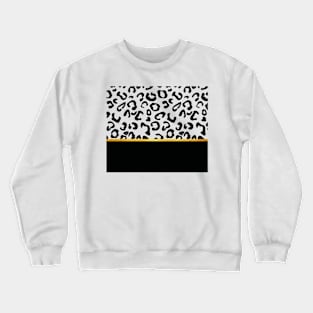 Black and white leopard print, golden lining Crewneck Sweatshirt